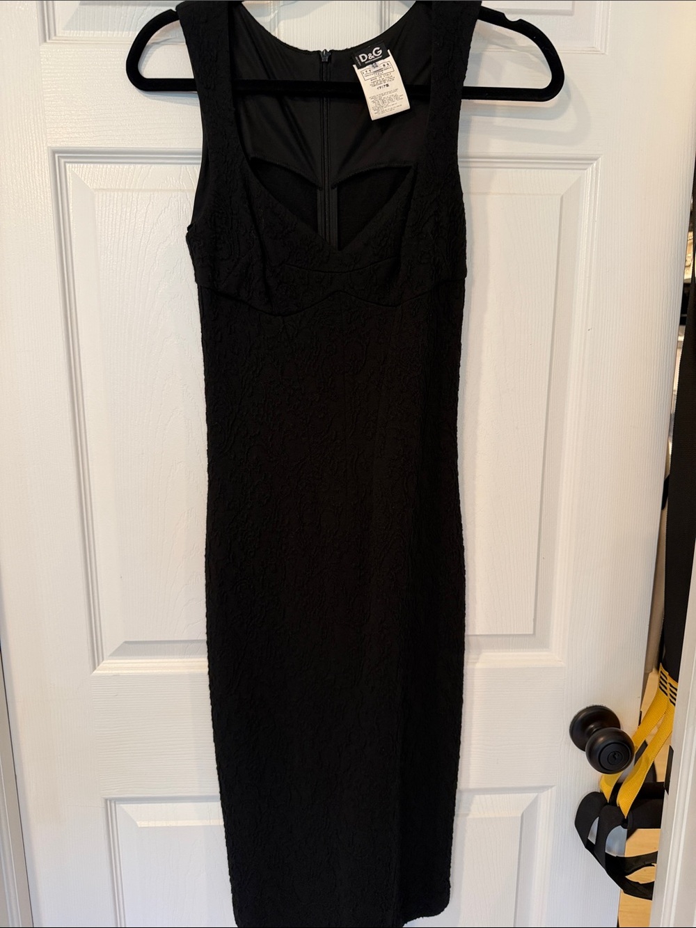 D&G Black Fitted Sleeveless Midi Dress